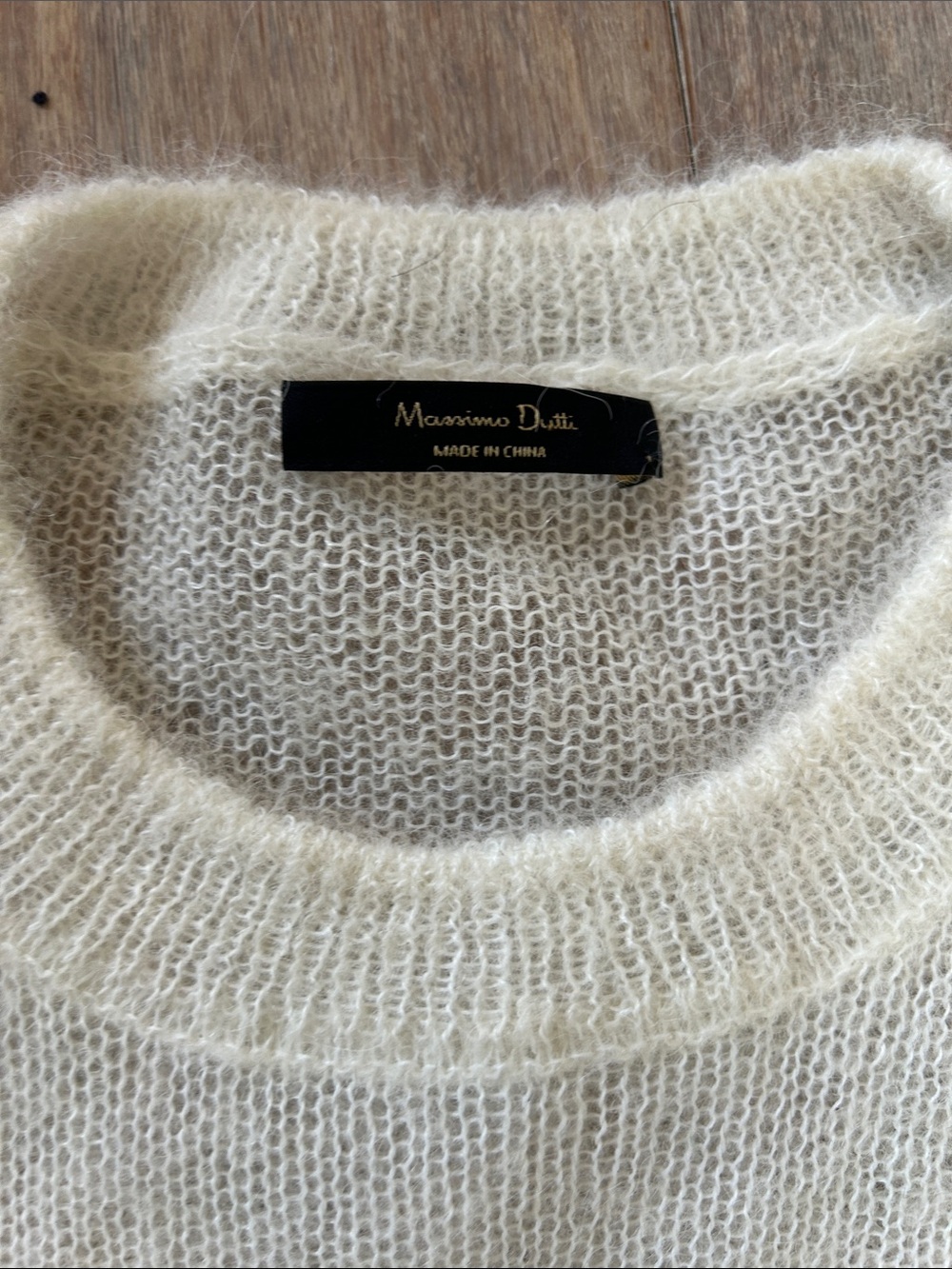 Massimo Dutti Classic Crewneck Women's Sweater in Cream asymmetrical S - Picture 10 of 14